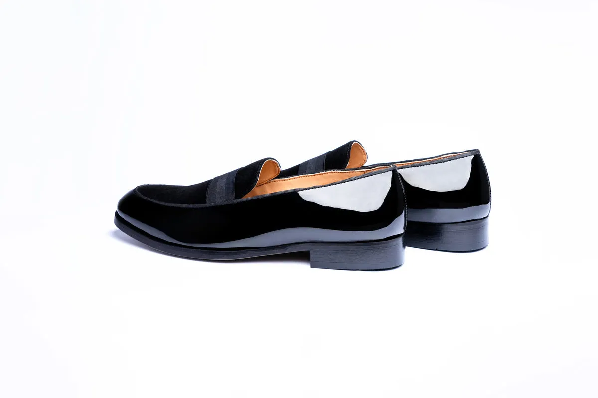 PATENT SLIP-ONS - BLACK