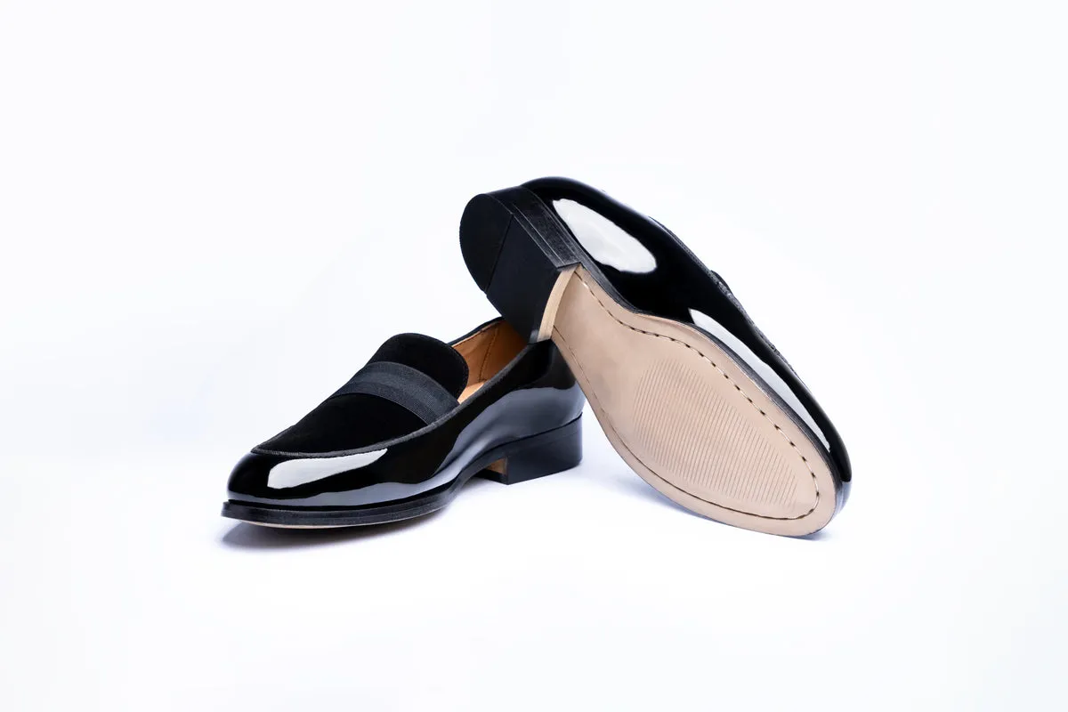 PATENT SLIP-ONS - BLACK