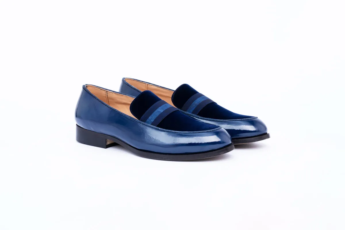 PATENT SLIP-ONS-BLUE