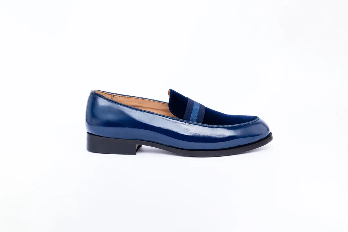 PATENT SLIP-ONS-BLUE