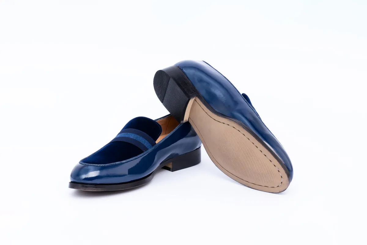 PATENT SLIP-ONS-BLUE