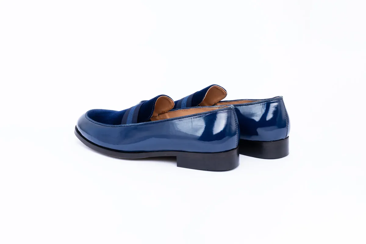 PATENT SLIP-ONS-BLUE