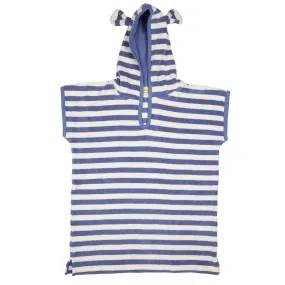 Pigeon Organics -  Blue and white stripe towelling poncho