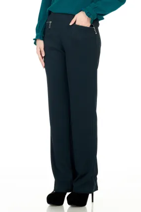 Plain Pants with Zipper Pocket - Grey