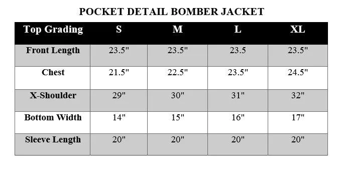 POCKET DETAIL BOMBER JACKET