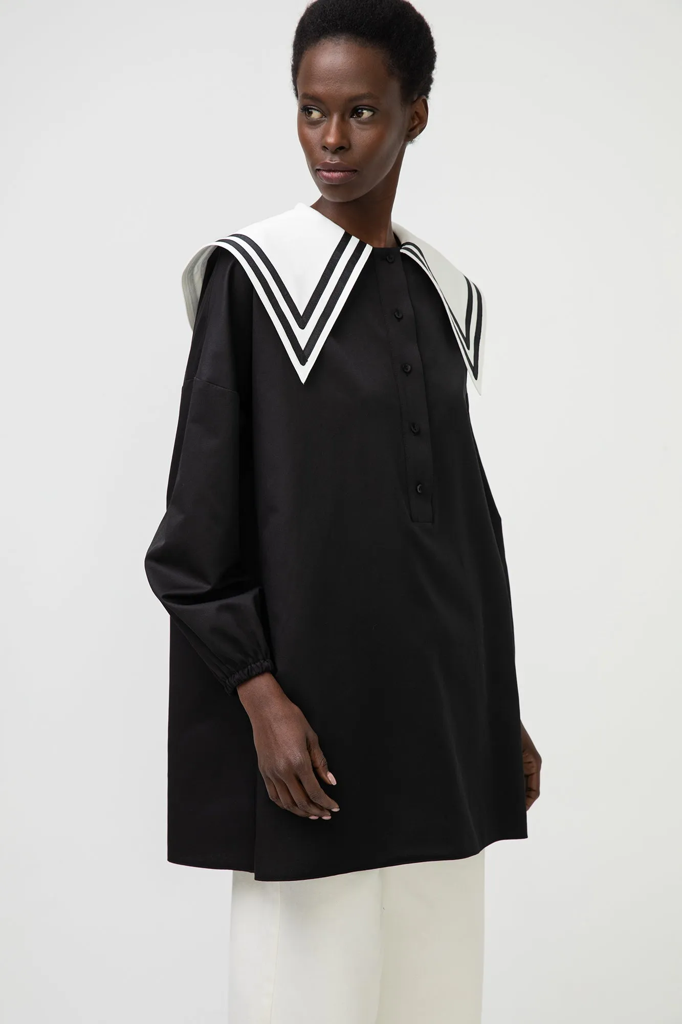 POPLIN TUNIC WITH COLLAR