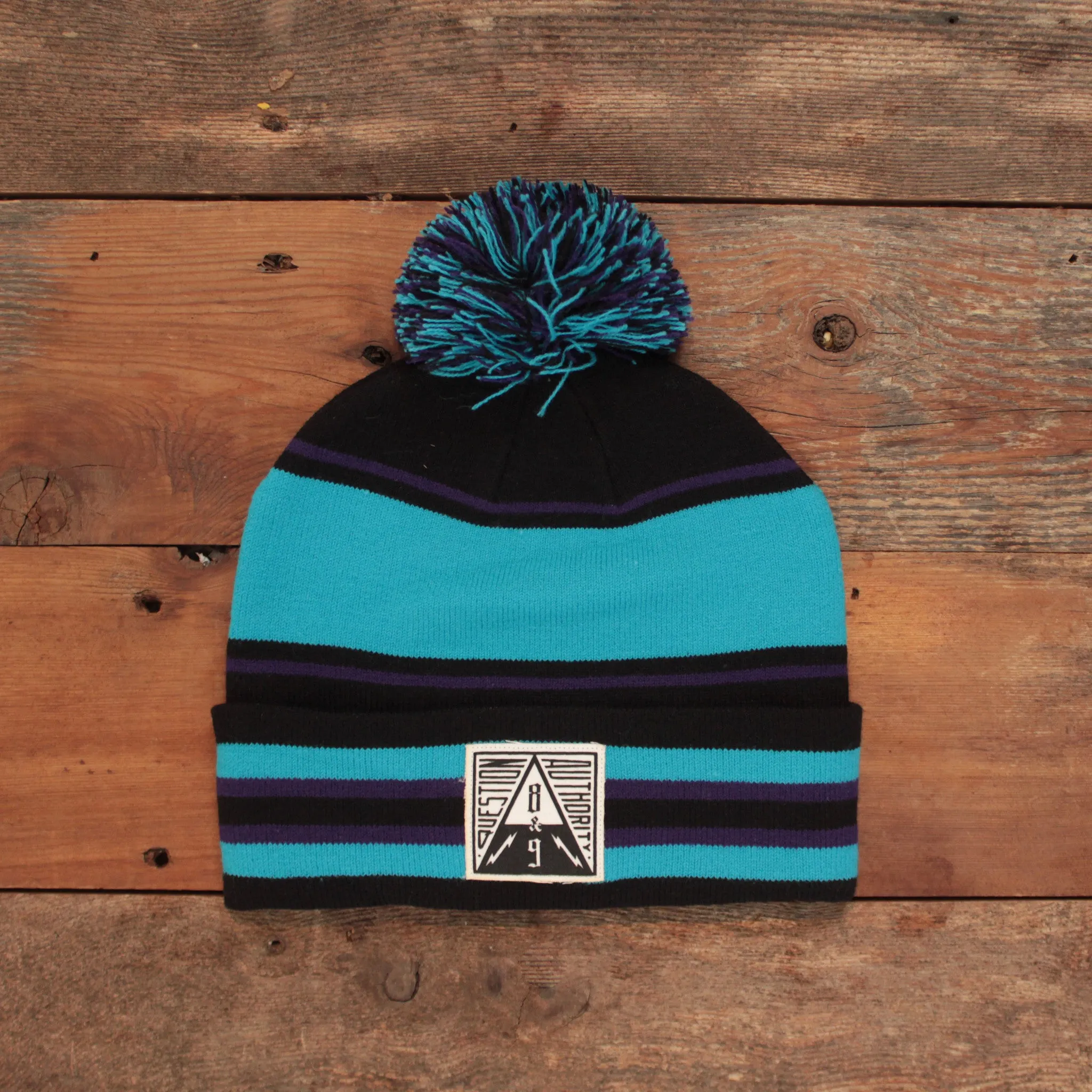 Question Authority Cuffed Beanie Black Grape