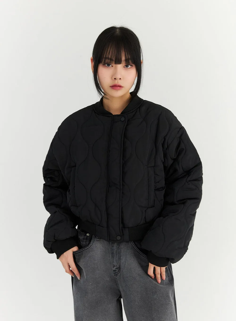 Quilted Bomber Jacket CN309