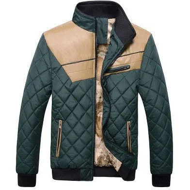 Quilted Jacket with Leather Insert