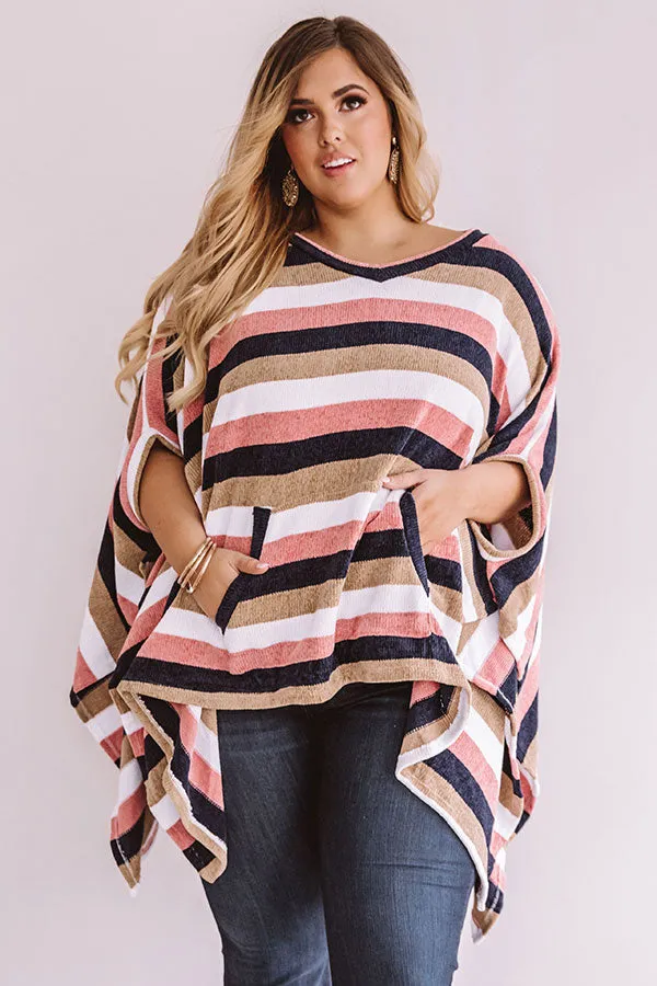 Radiating Warmth Chenille Poncho  Curves