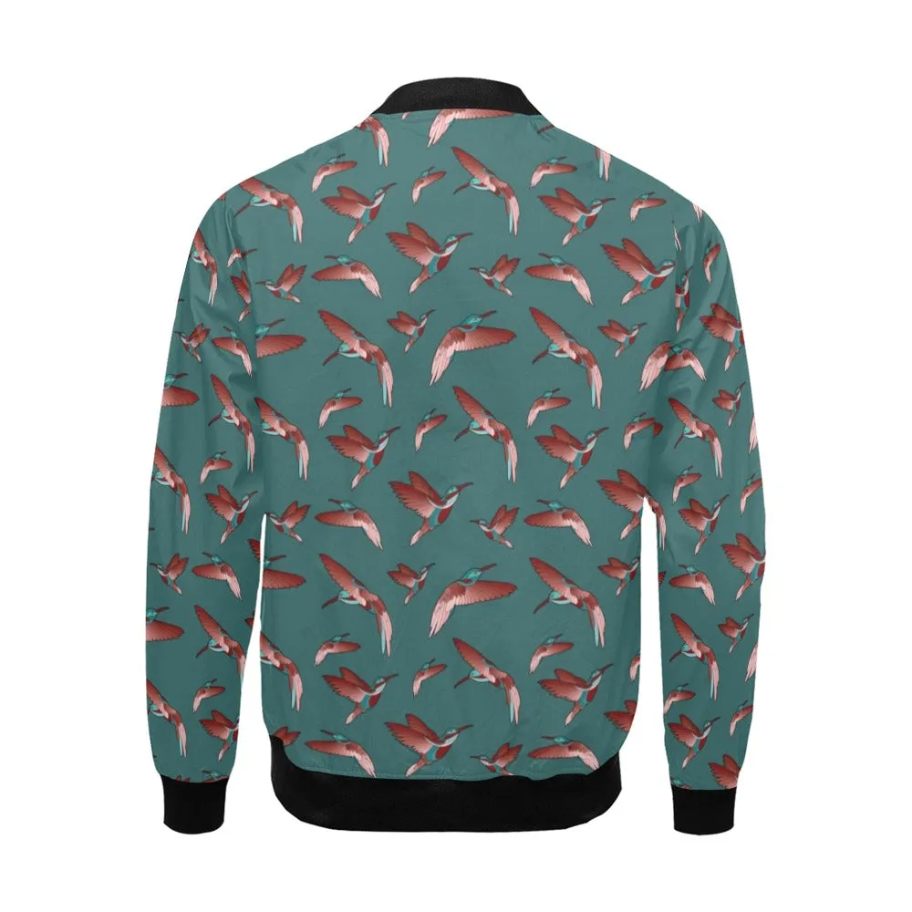 Red Swift Turquoise Bomber Jacket for Men