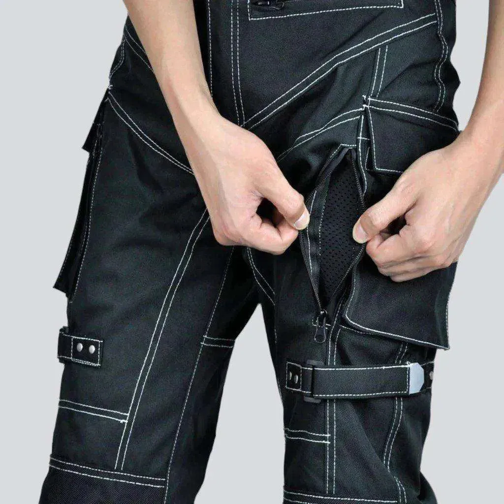 Reflective safely biker denim pants