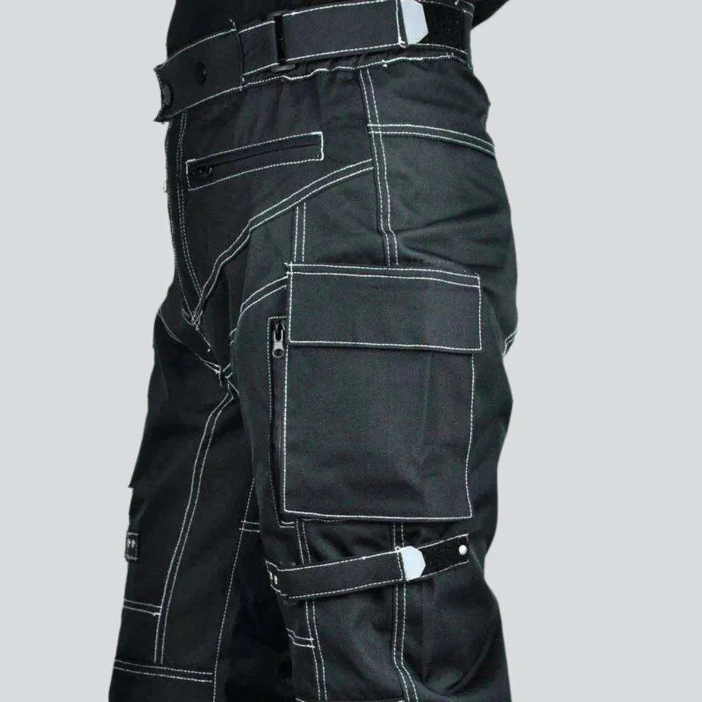 Reflective safely biker denim pants