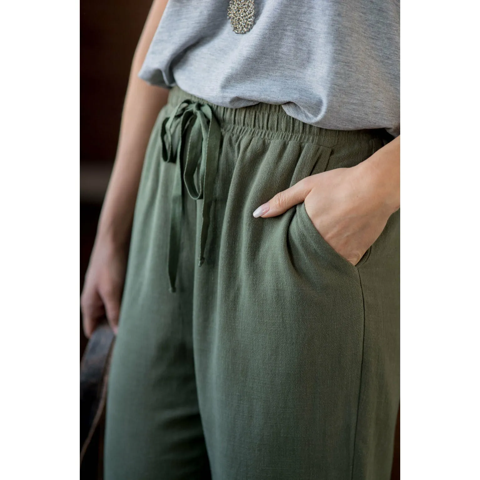 Relaxed Fit Tie Pants