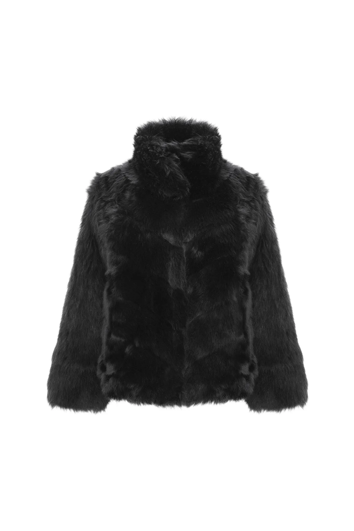 Reversible Merinillo Shearling Lamb Chevron Jacket with Horizontal Bottom