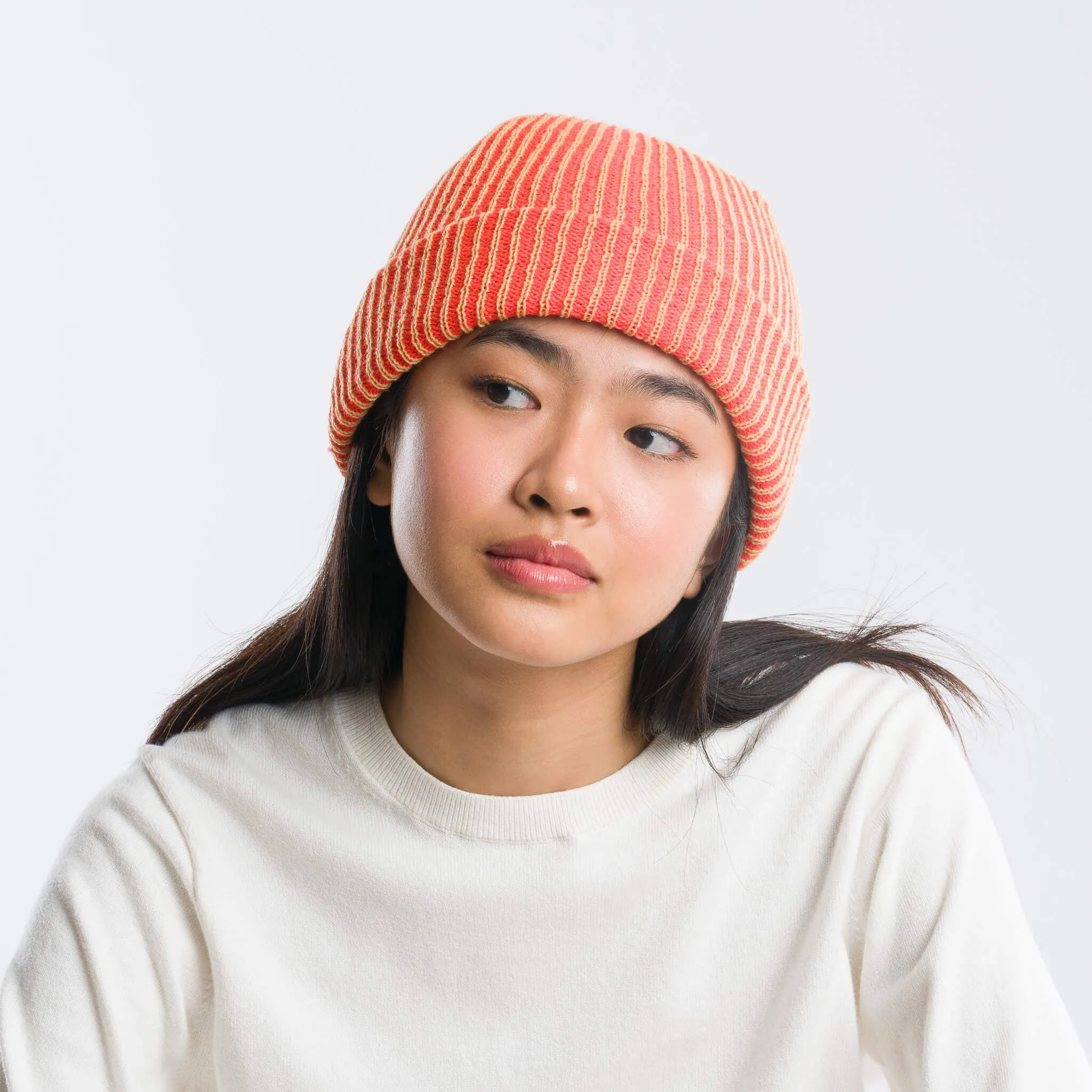 Rib Knit Beanie - Teal Lilac