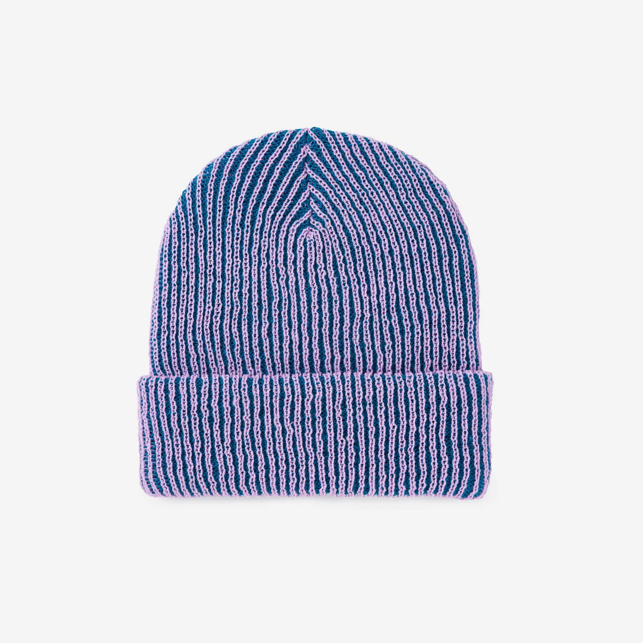 Rib Knit Beanie - Teal Lilac