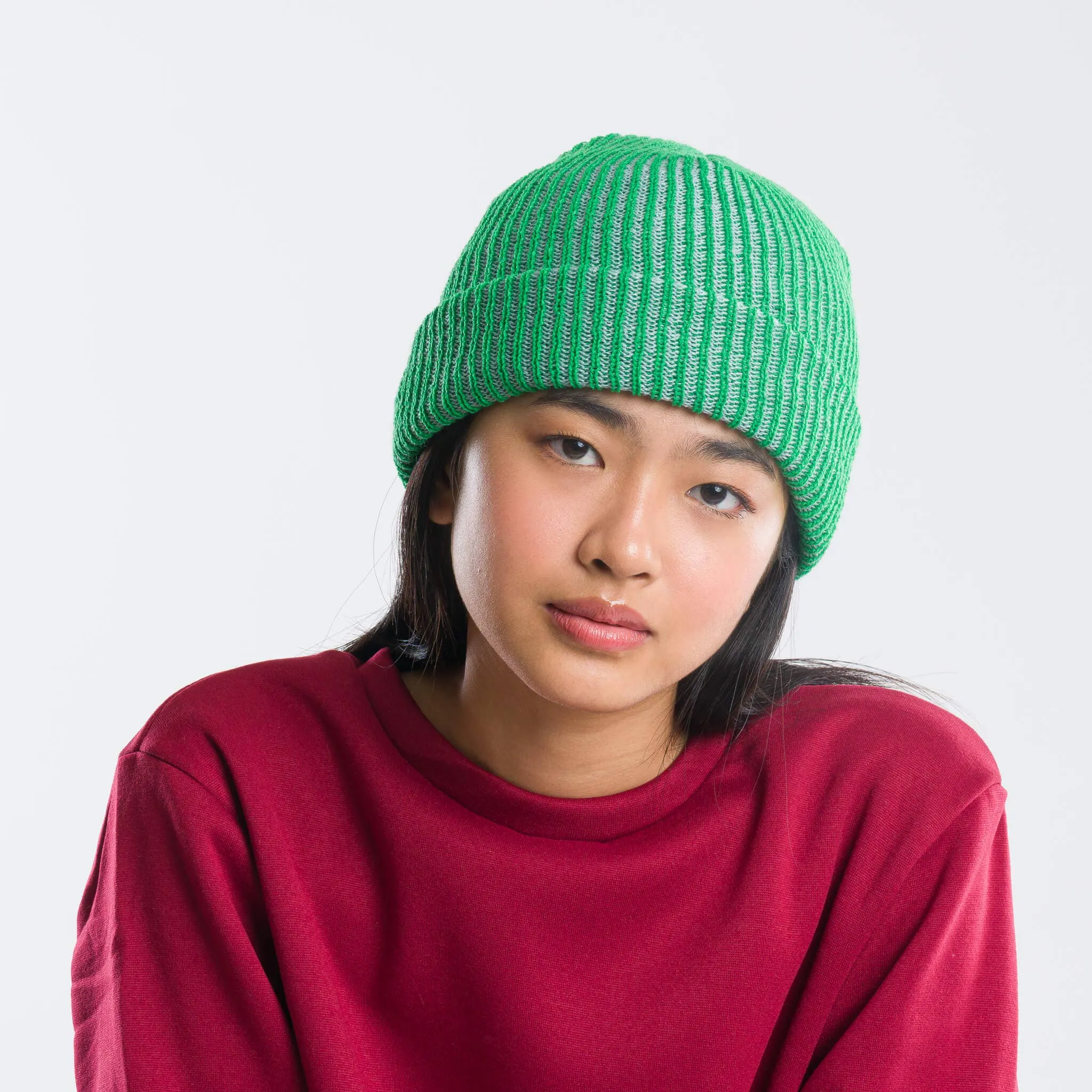 Rib Knit Beanie - Teal Lilac