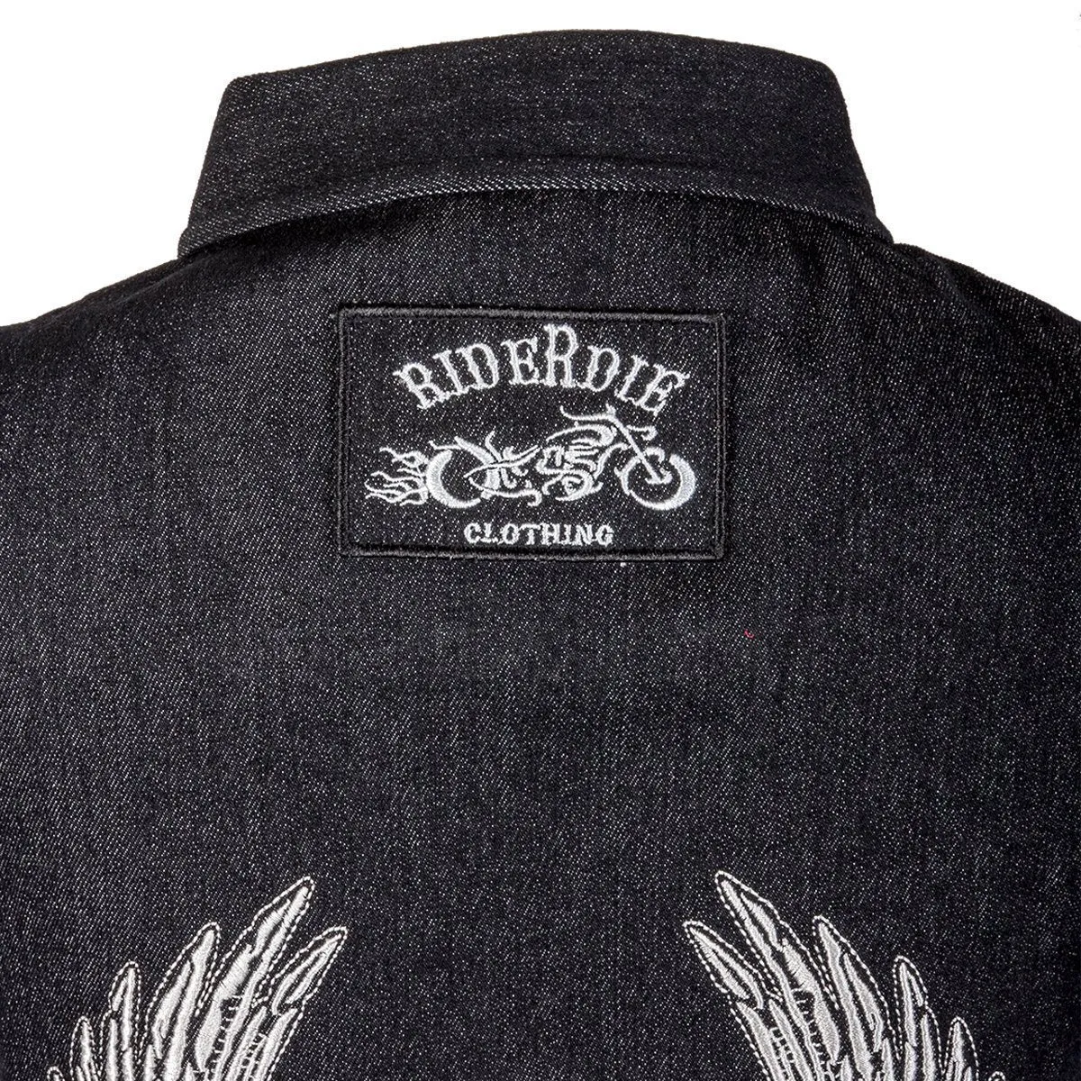 RideRDie Clothing RRD001  'Bad Company' Ladies Denim Tunic Top with Front Zipper Closure