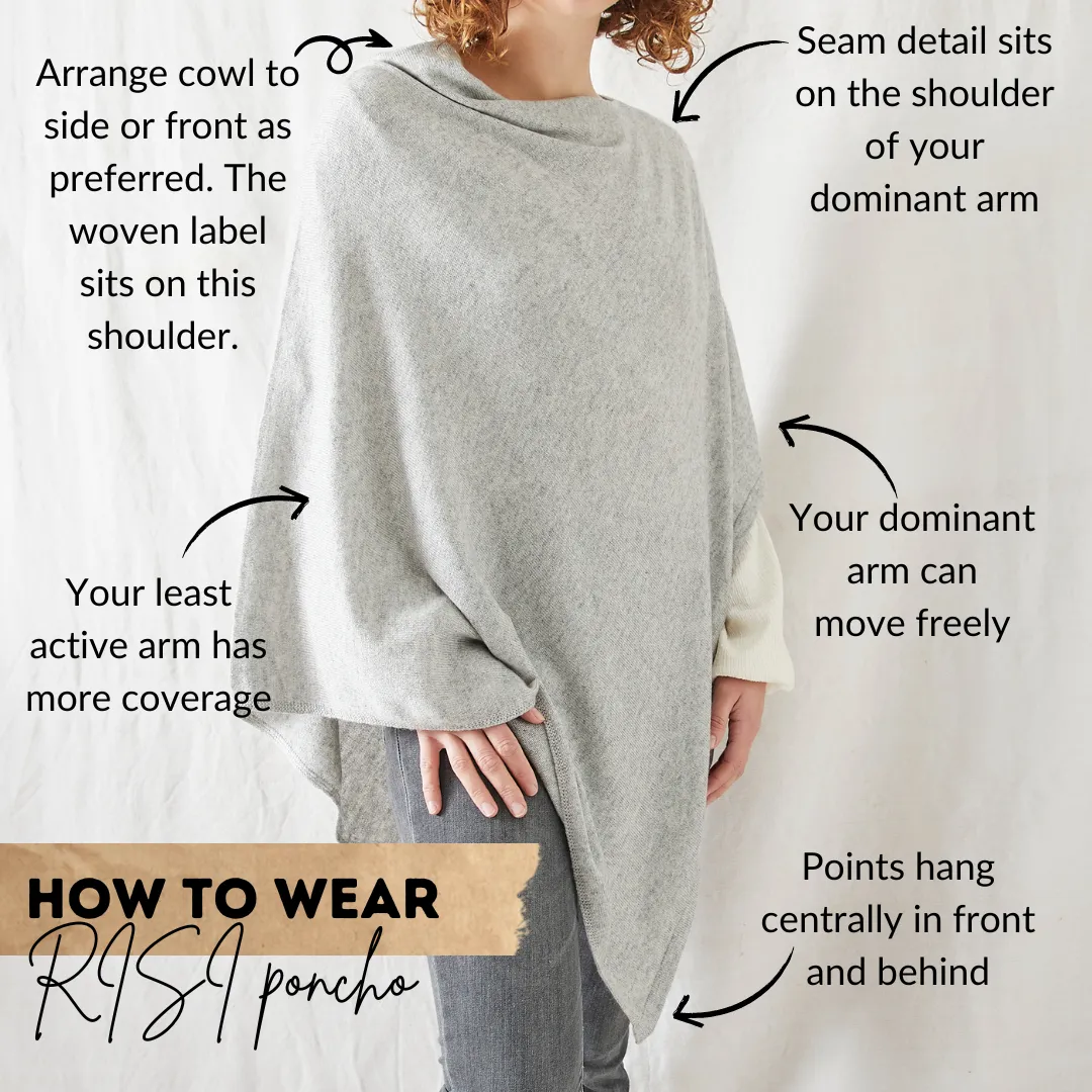 RISI Luxury Soft Fine Knit Merino Cowl Poncho