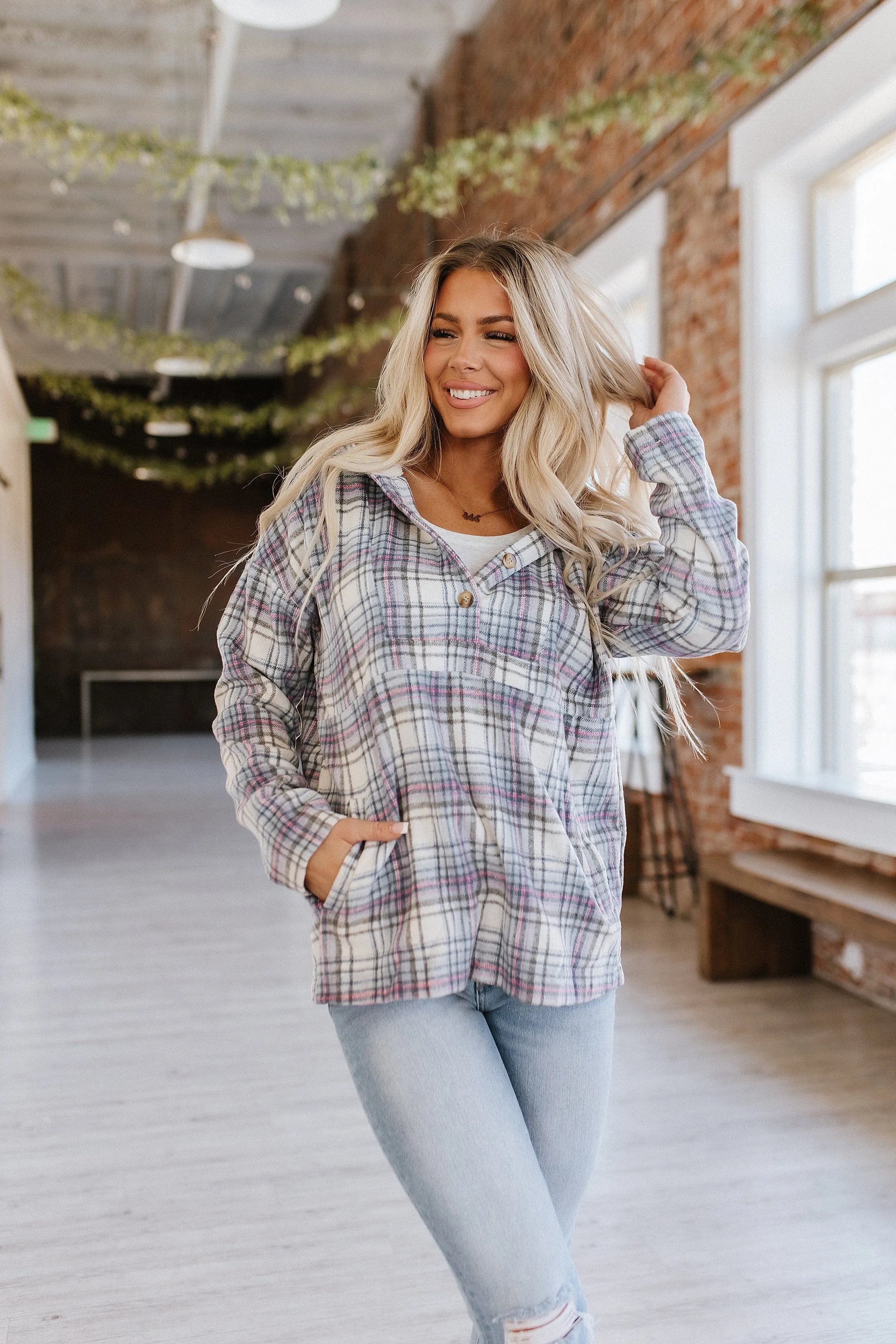 SALE - Lorelai Plaid Pullover Hoodie | Size Large