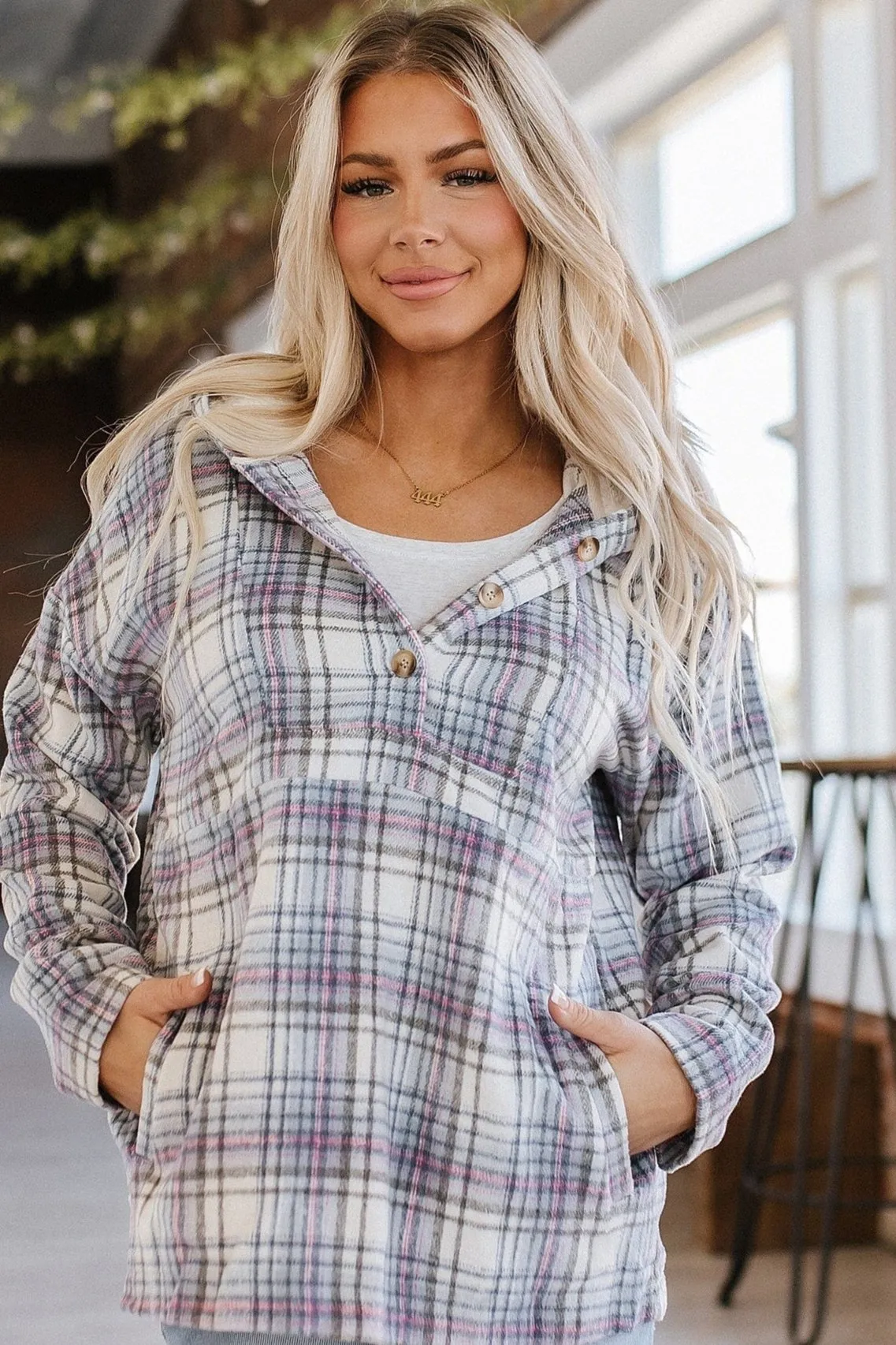 SALE - Lorelai Plaid Pullover Hoodie | Size Large