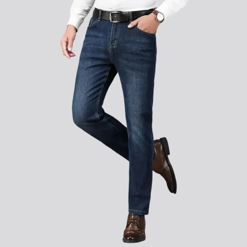 Sanded and slim men's jeans