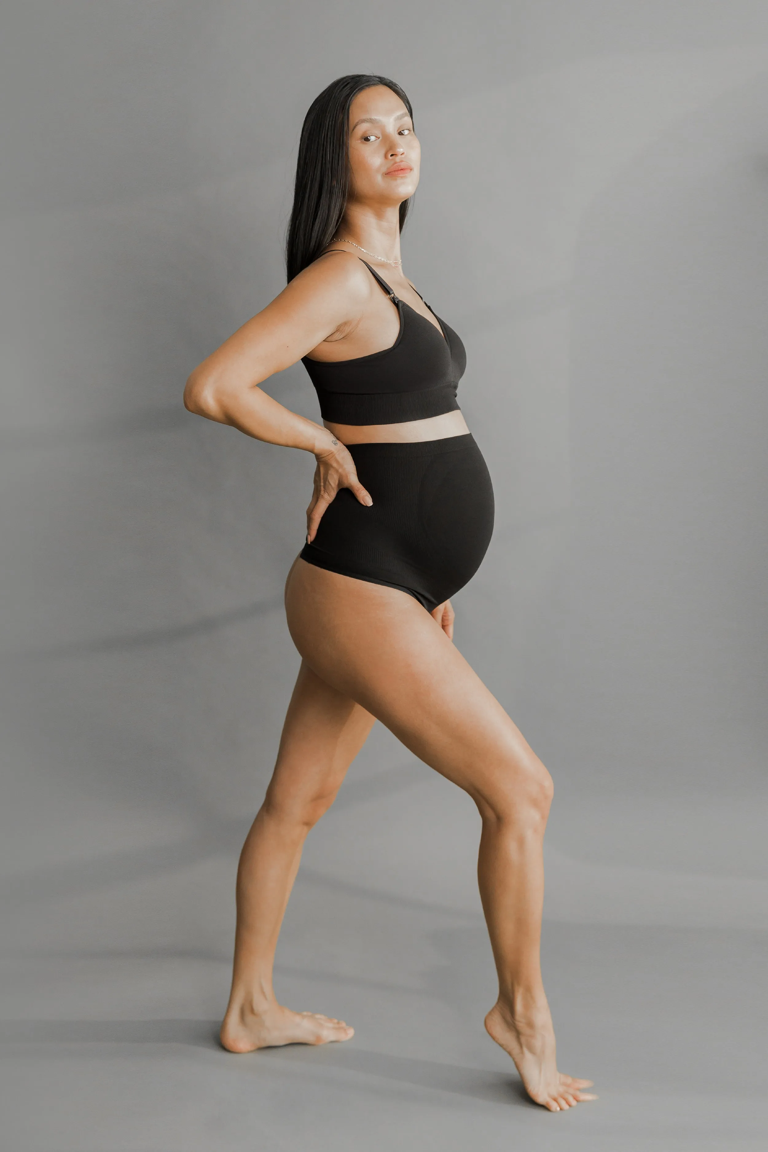 Seamless Maternity Over Belly Support Thong