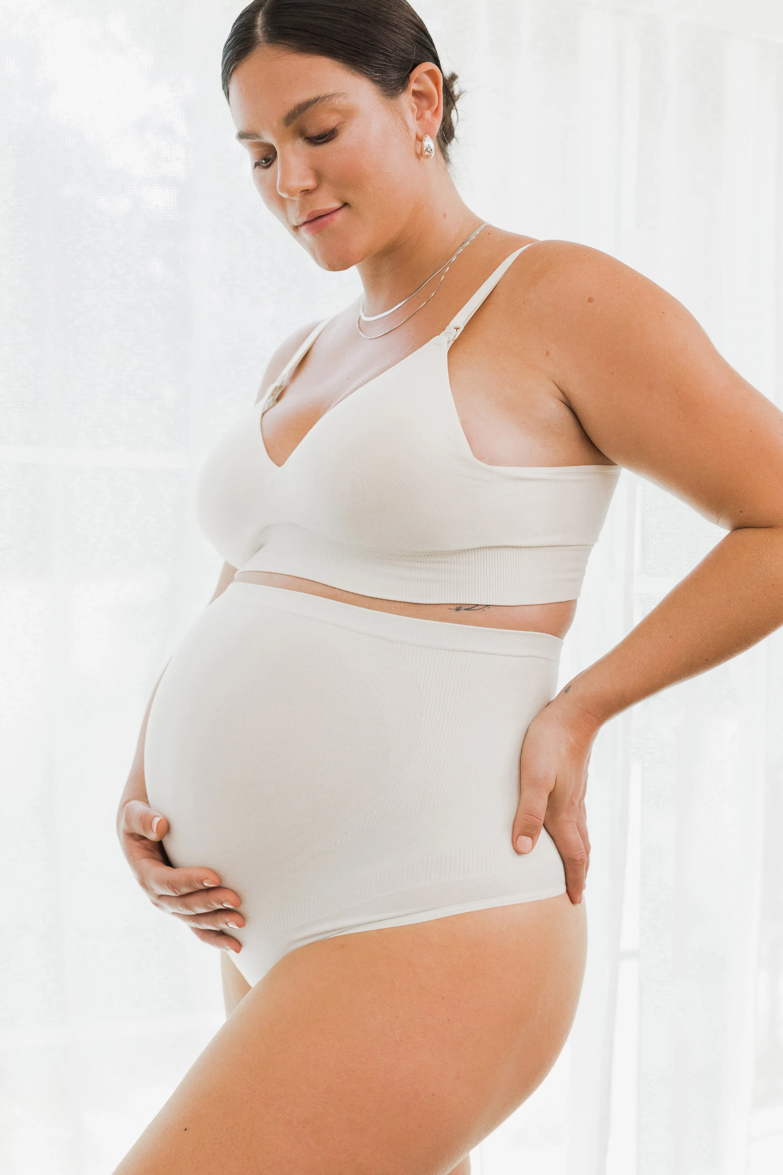 Seamless Maternity Over Belly Support Thong