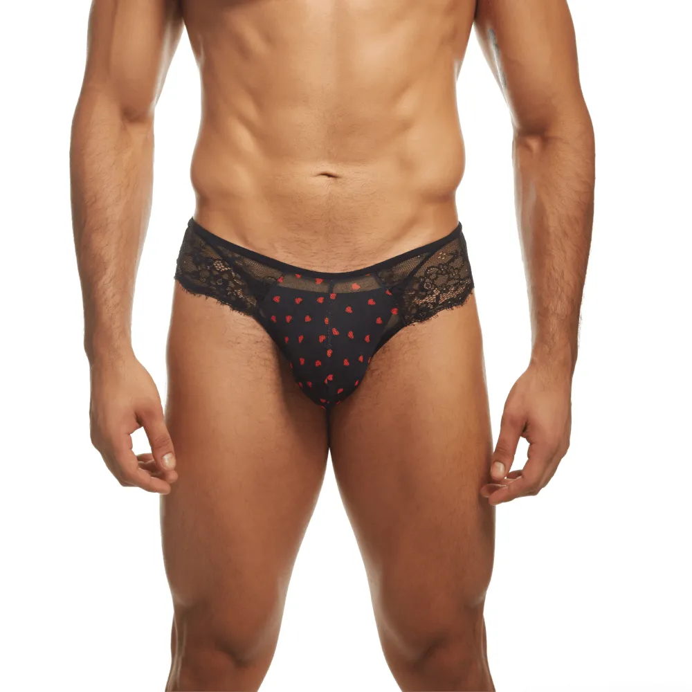 Secret Male SMI078 Flower Laced Bikini with Hearts