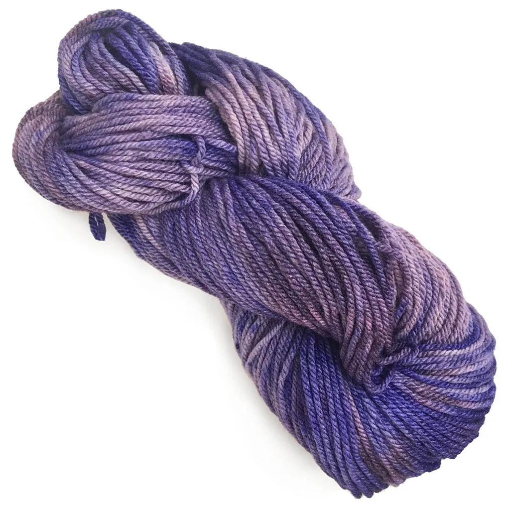 Shades of Lavender, Hand Dyed Worsted Silk & Merino Yarn