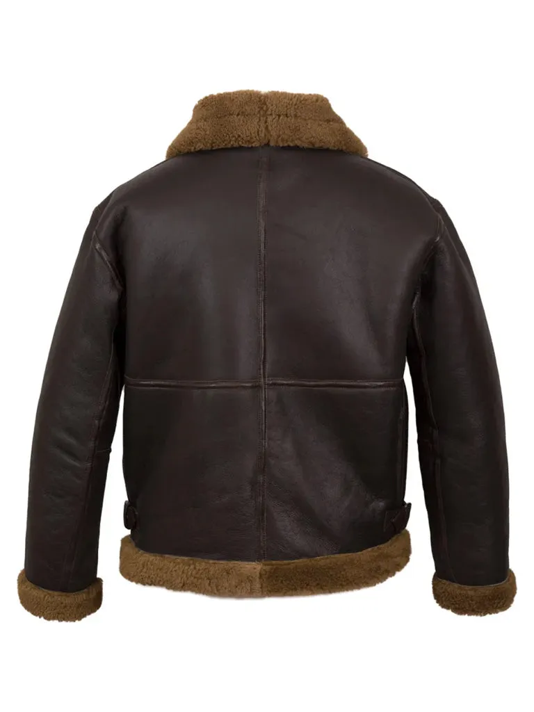 Shearling Dark Brown Genuine Leather Jacket