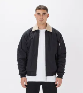 Shearling Militat Bomber Jacket Black