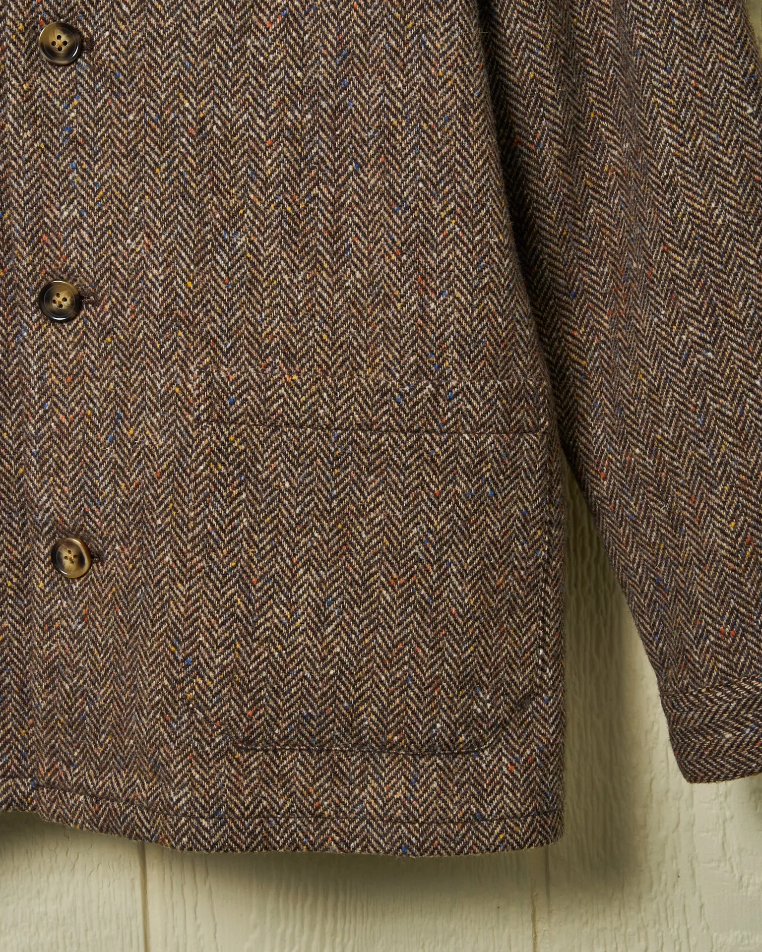 Shetland Wool Loafer Jacket in Donegal Herringbone