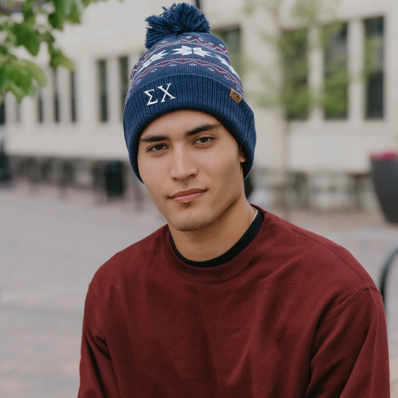 Sigma Chi Knitted Pom Beanie