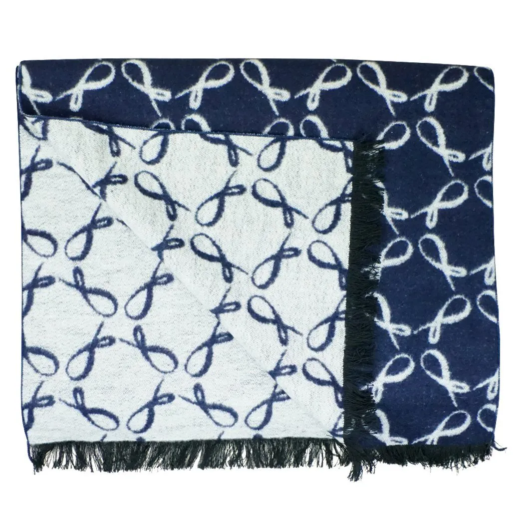 Signature Brushed Silk Scarf in Azure