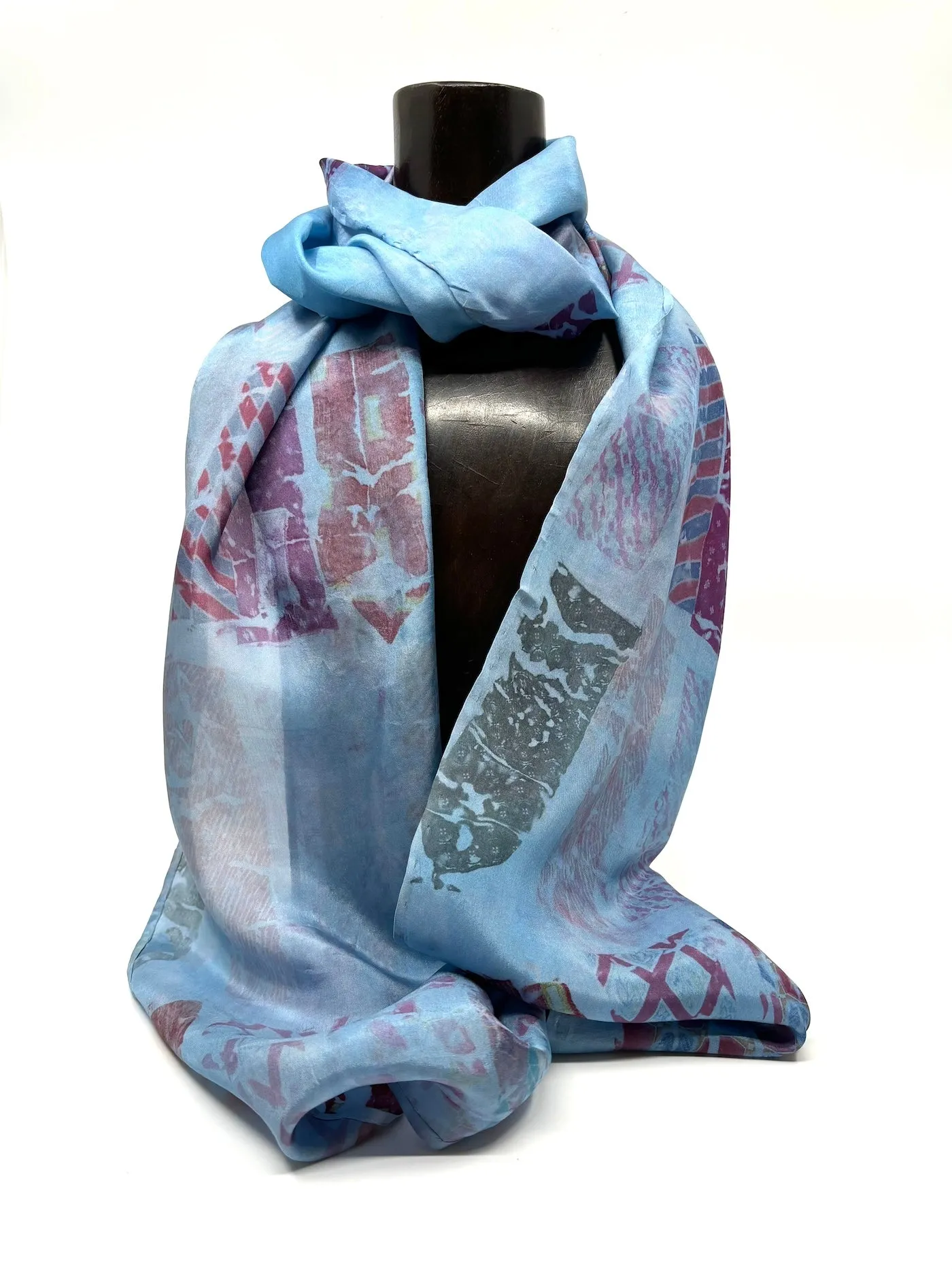 Small Blue Silk Scarf by Diane Lemire