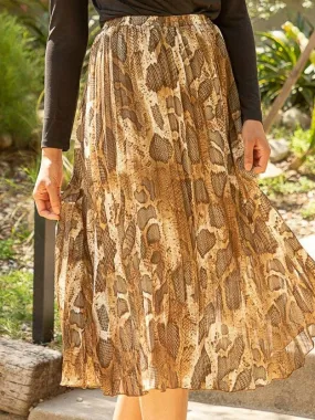 Snake print pleated skirt | Mystree