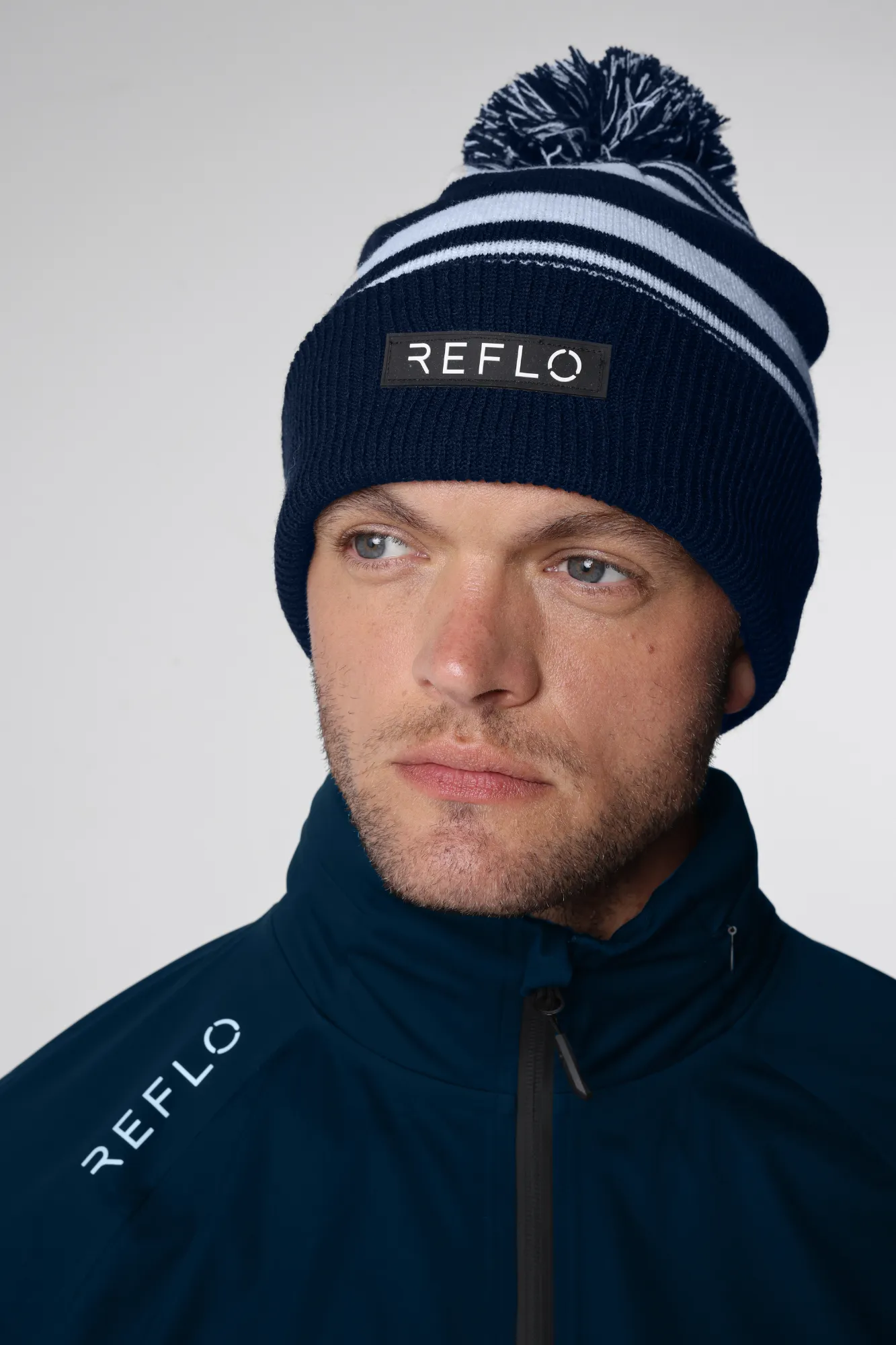 Snowdon Beanie Striped Navy/White