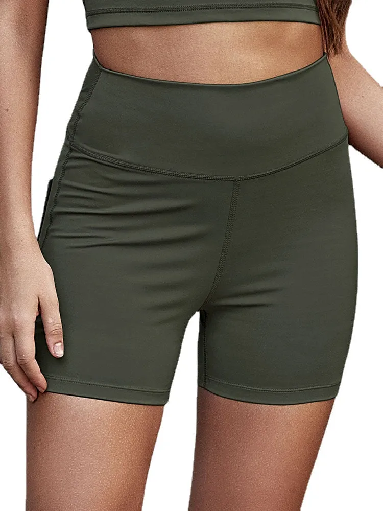 Solid Color Pocket Hip Lift High Waist Yoga Leggings