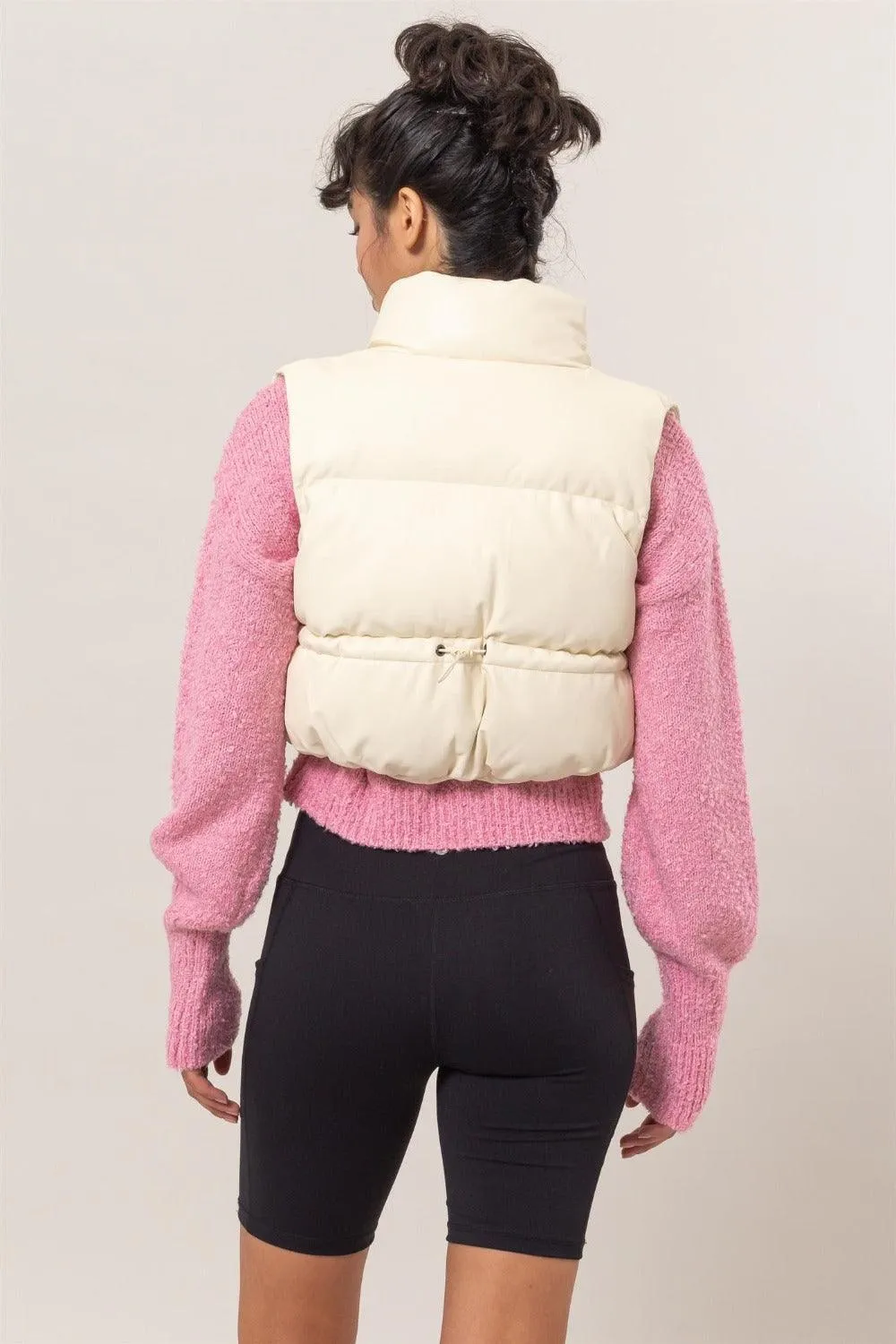 Solid Quilted Vest HYFVE Pocketed Sleeveless Coat