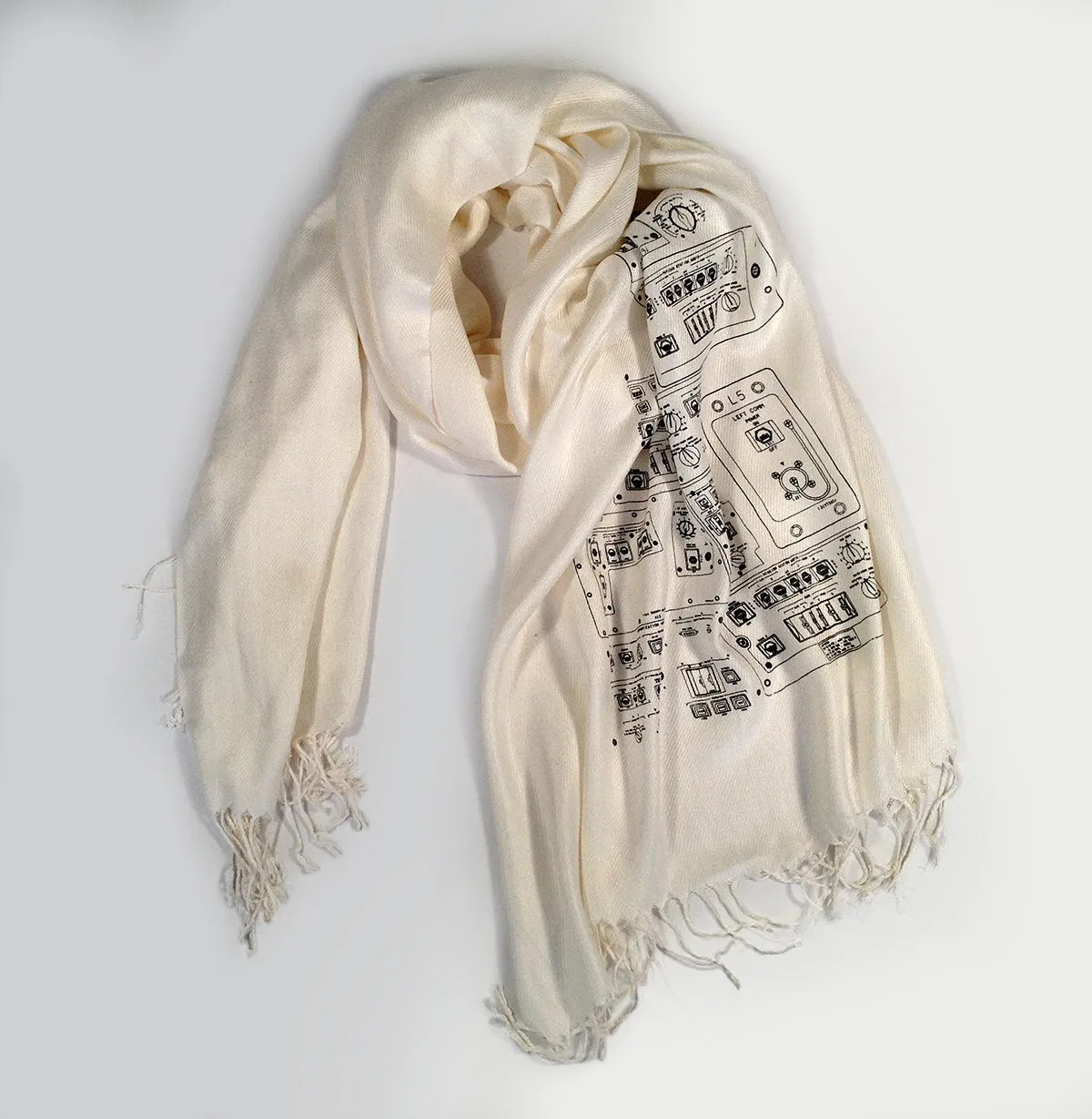 Space Shuttle Controls Pashmina Scarf.