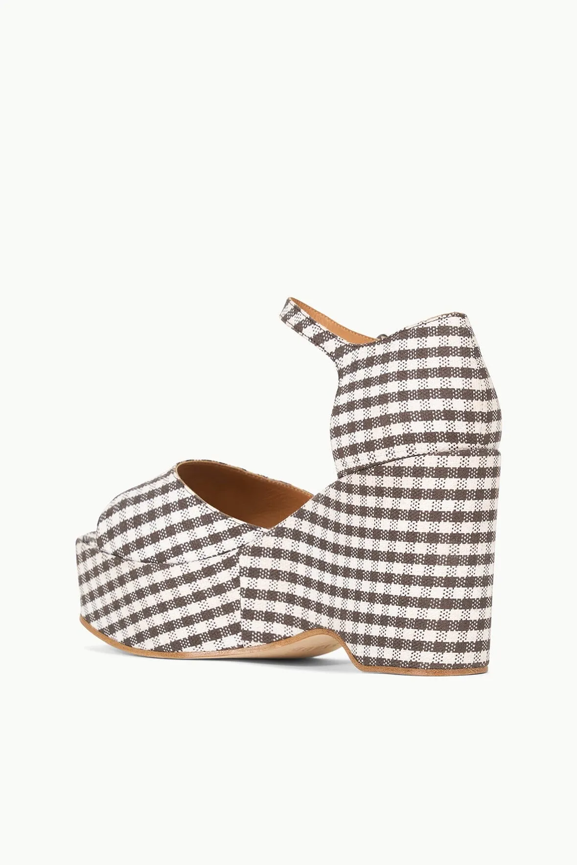 STELLA PLATFORM SANDAL | DARK CHOCOLATE MICRO CHECK