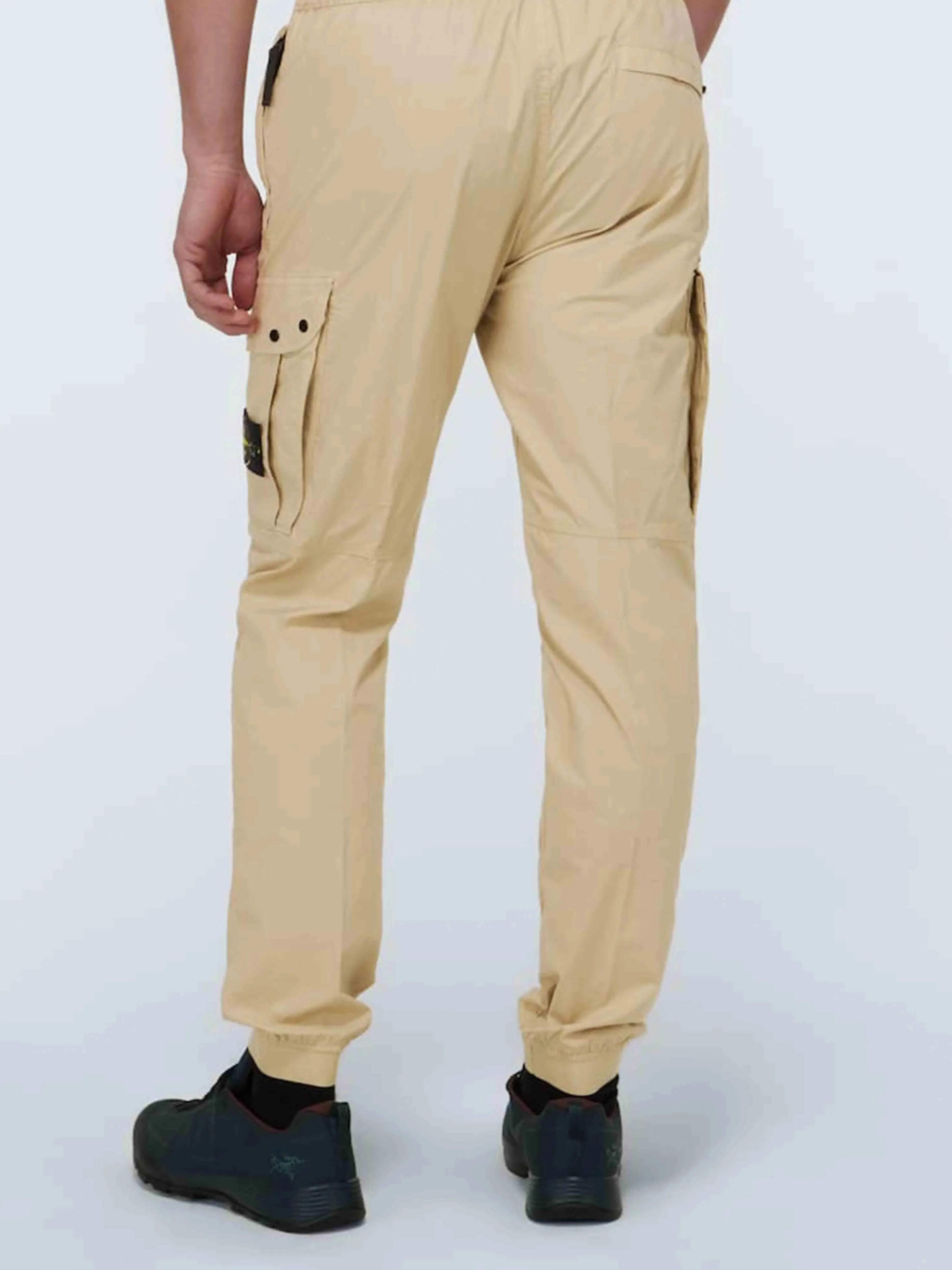 Stone Island Cotton Stretch Cargo Pants Sand