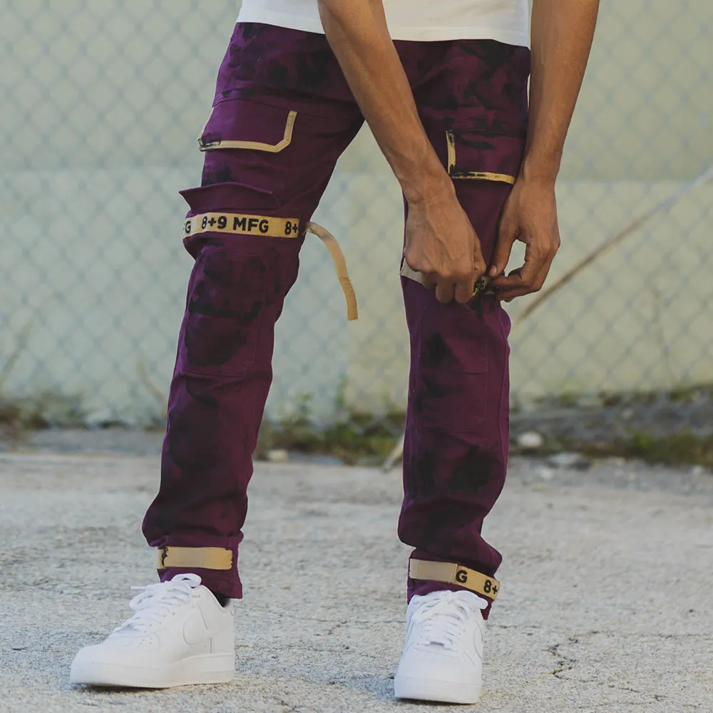 Strapped Up Utility Pant Berry Wash