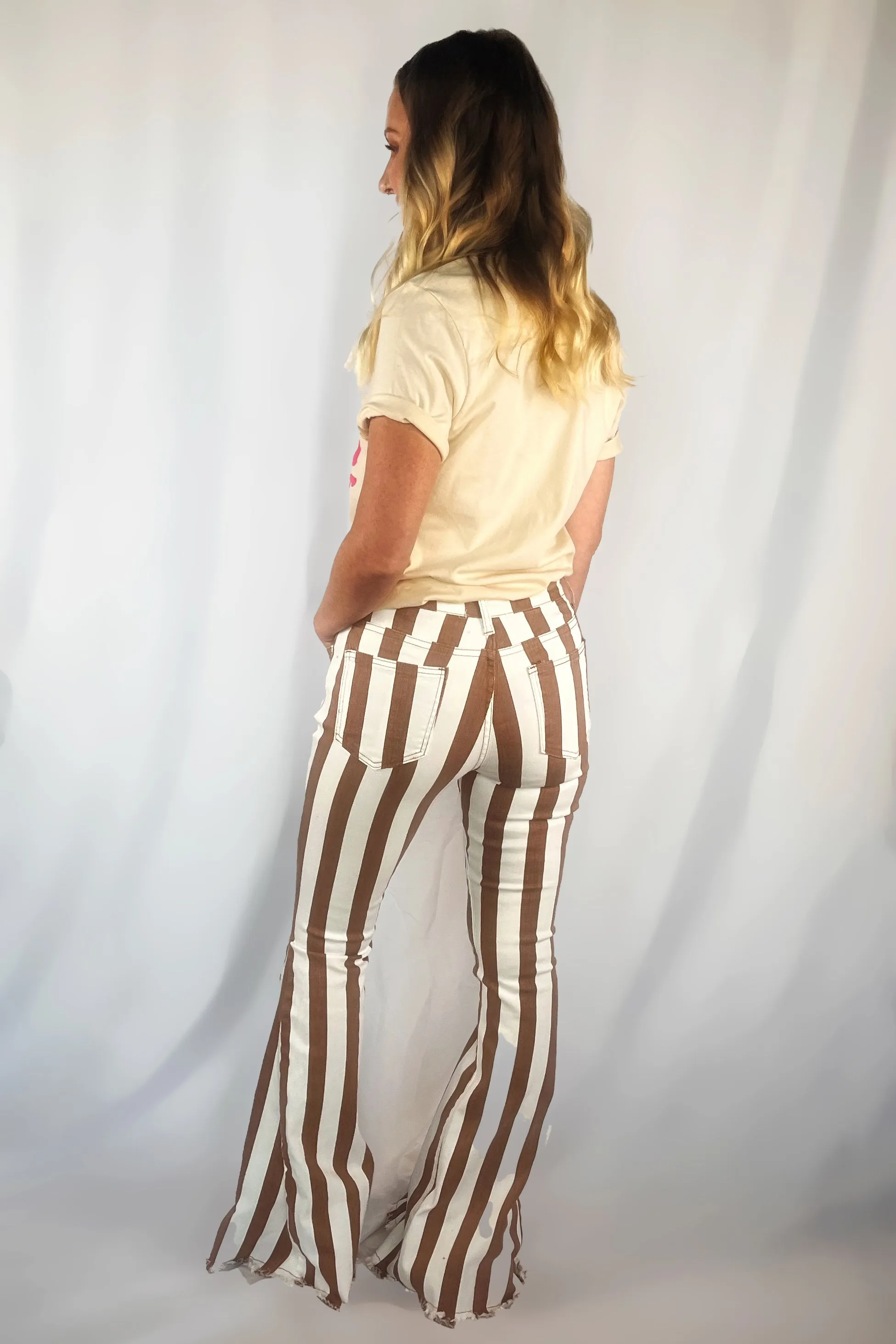 Striped Flare Jeans