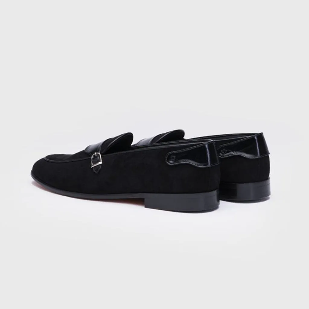 SUEDE SLIP-ONS- BLACK