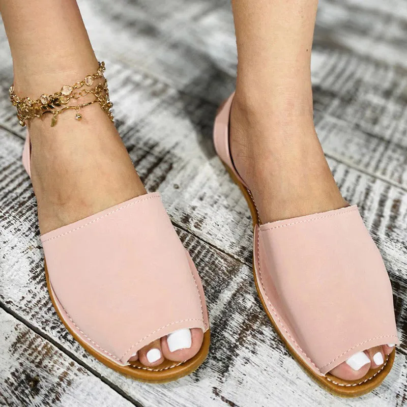 Summer Flats Slip-On Peep Toe Leisure Sandals