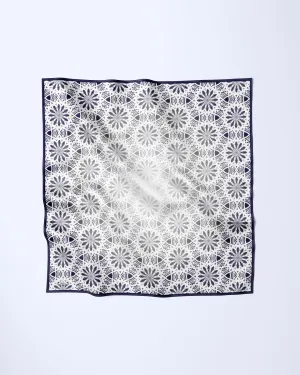 SUNNY LACE Mandala Designer Silk Scarf Black White by Alesia Chaika