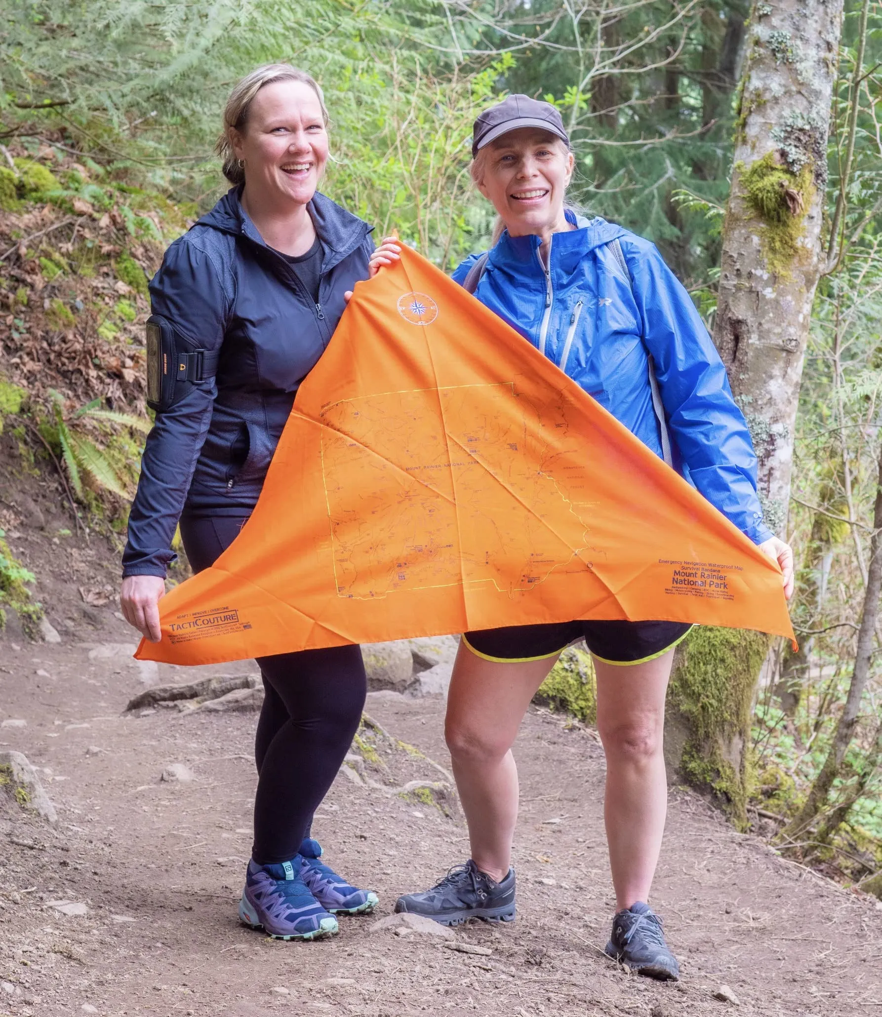 Tacticouture Yellowstone National Park Map Survival Bandana - Ultralight Emergency Navigation Scarf - Lightweight Signal Blaze Orange Hiking Camping